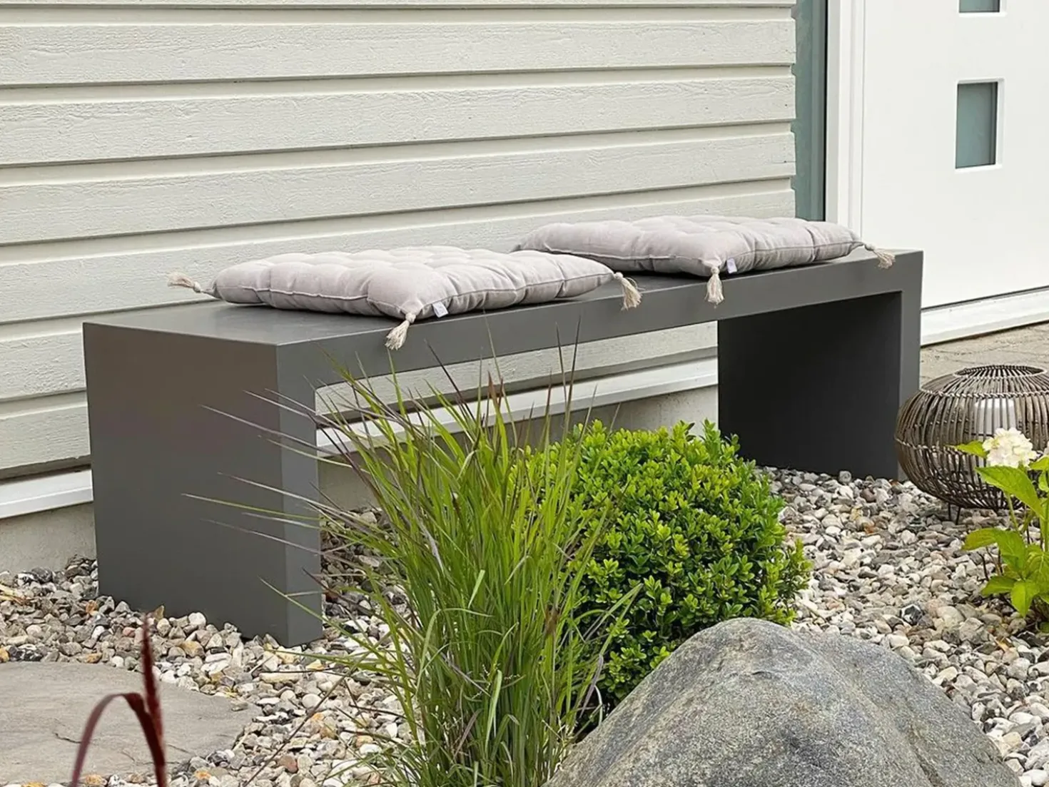 Panchina da giardino TARANTO 150 cm Cemento Grigio