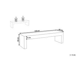 Panchina da giardino TARANTO 150 cm Cemento Grigio