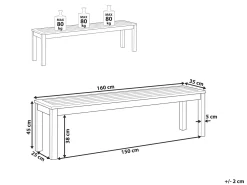 Panchina da giardino TUSCANIA 160 cm Legno d'eucalipto Marrone scuro