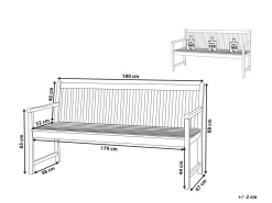 Panchina da giardino VIVARA 180 cm Legno di acacia certificato Marrone chiaro