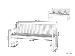 Panchina da giardino VIVARA 160 cm Legno di acacia certificato Marrone chiaro
