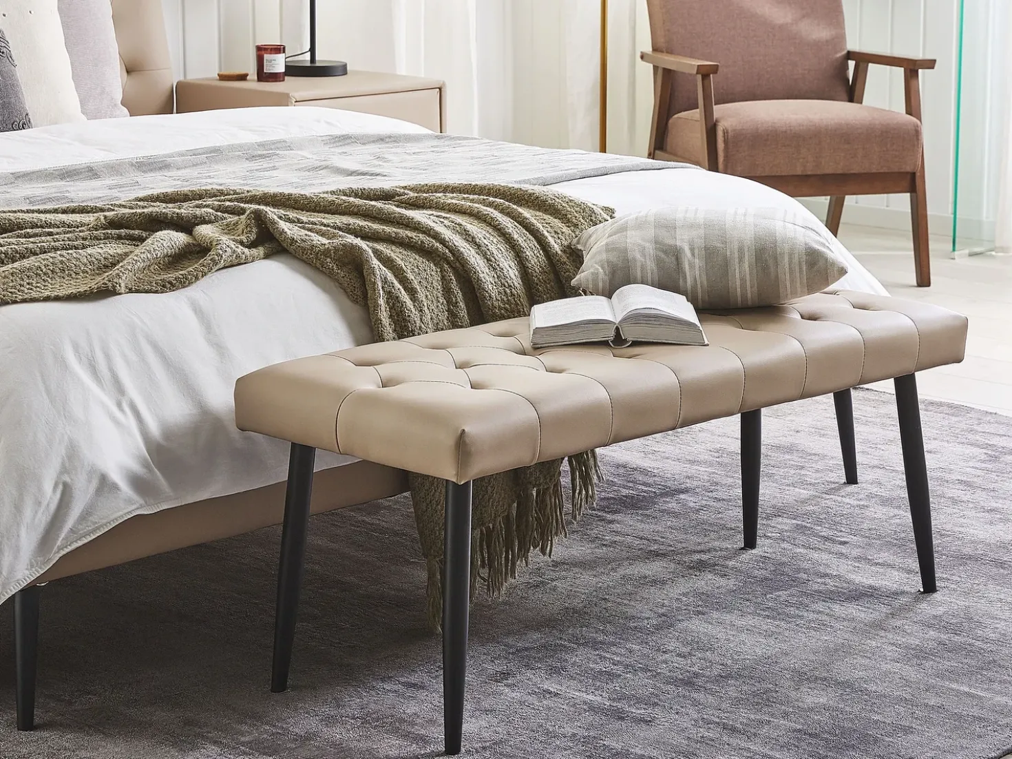 Panchina ESSONNE Pelle sintetica Beige