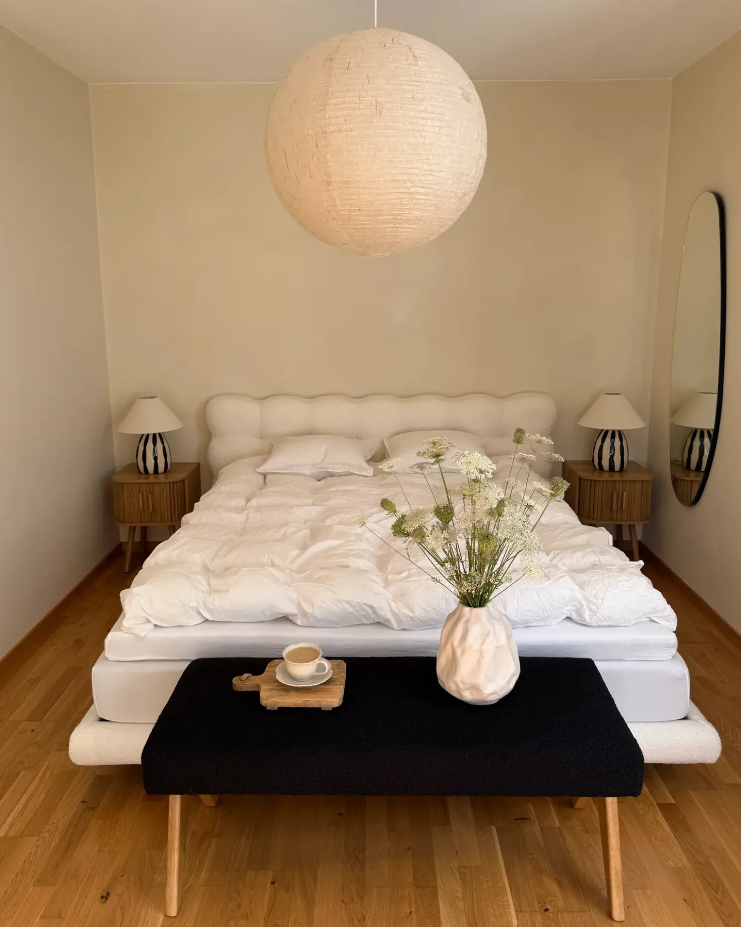 Panchina TAMRE Bouclé Nero/Marrone chiaro