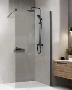 Parete doccia AHAUS 100 x 190 cm Nero