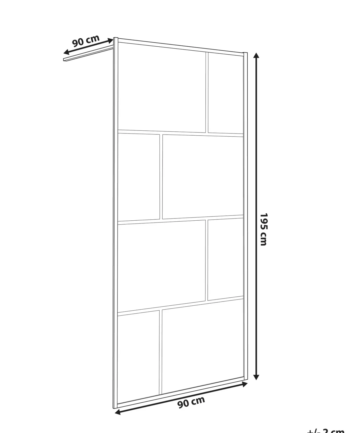 Parete doccia TAPAJOS 90 x 195 cm Nero