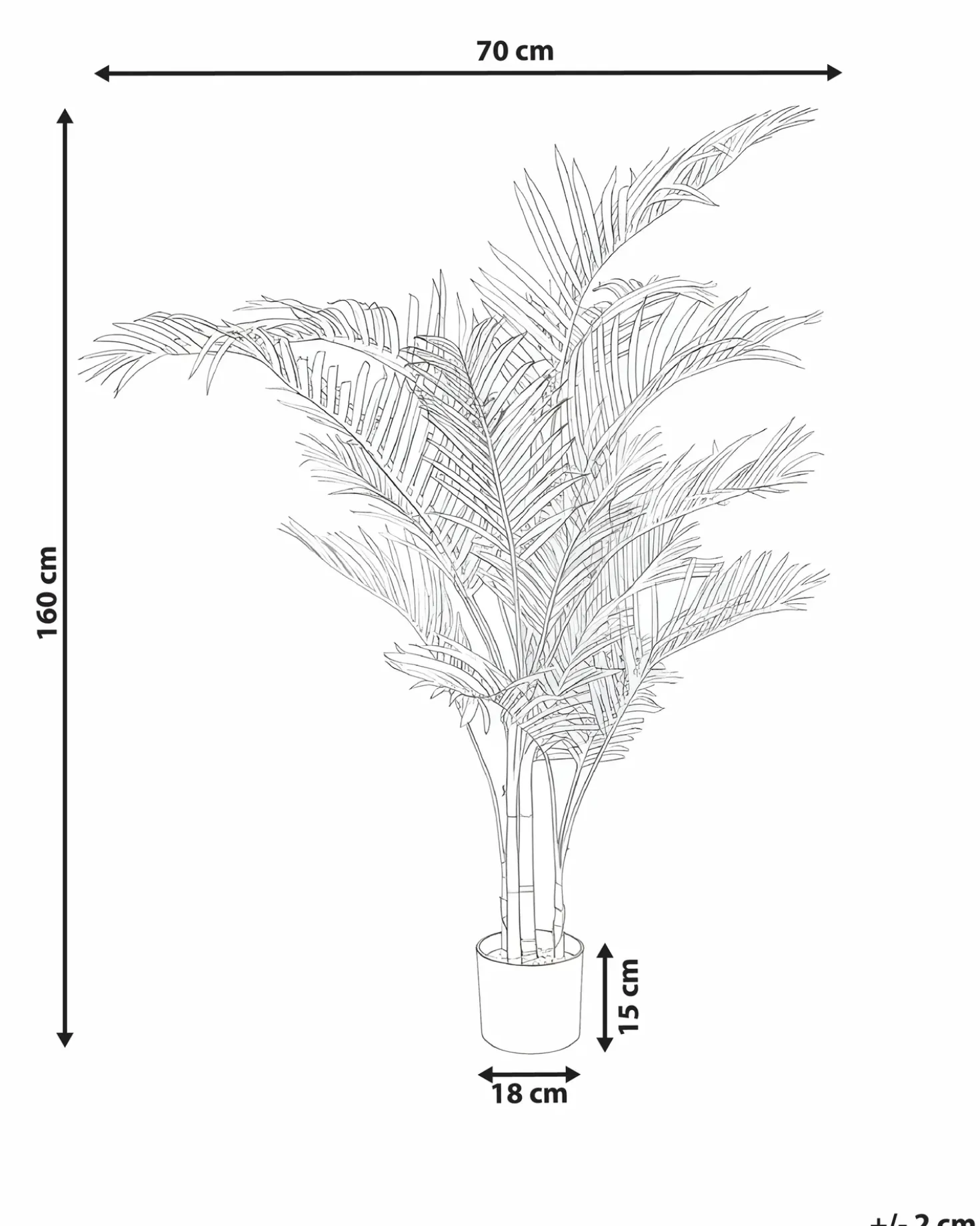 Pianta artificiale ARECA PALM 160 cm Oro
