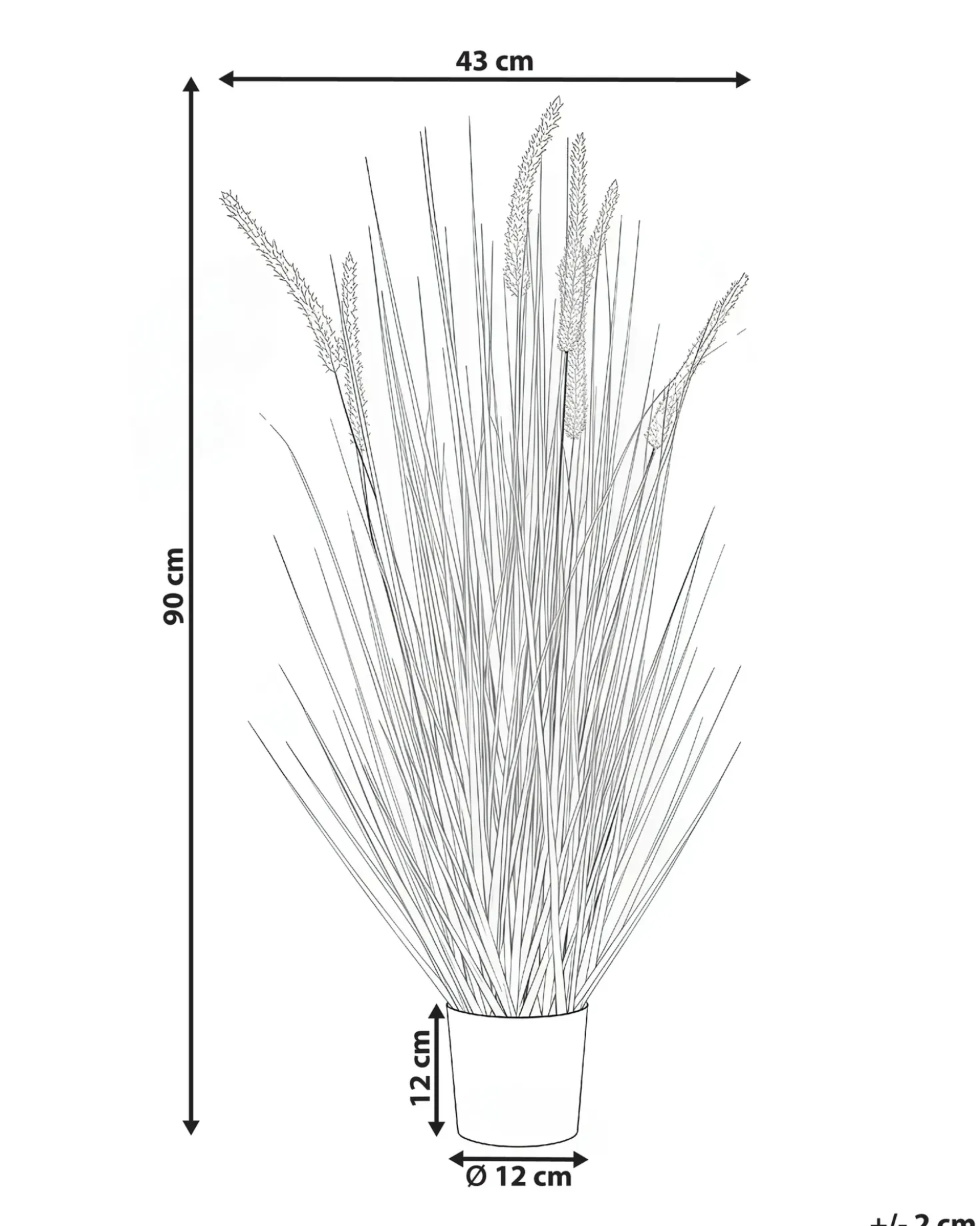 Pianta artificiale BRISTLEGRASS 90 cm Verde
