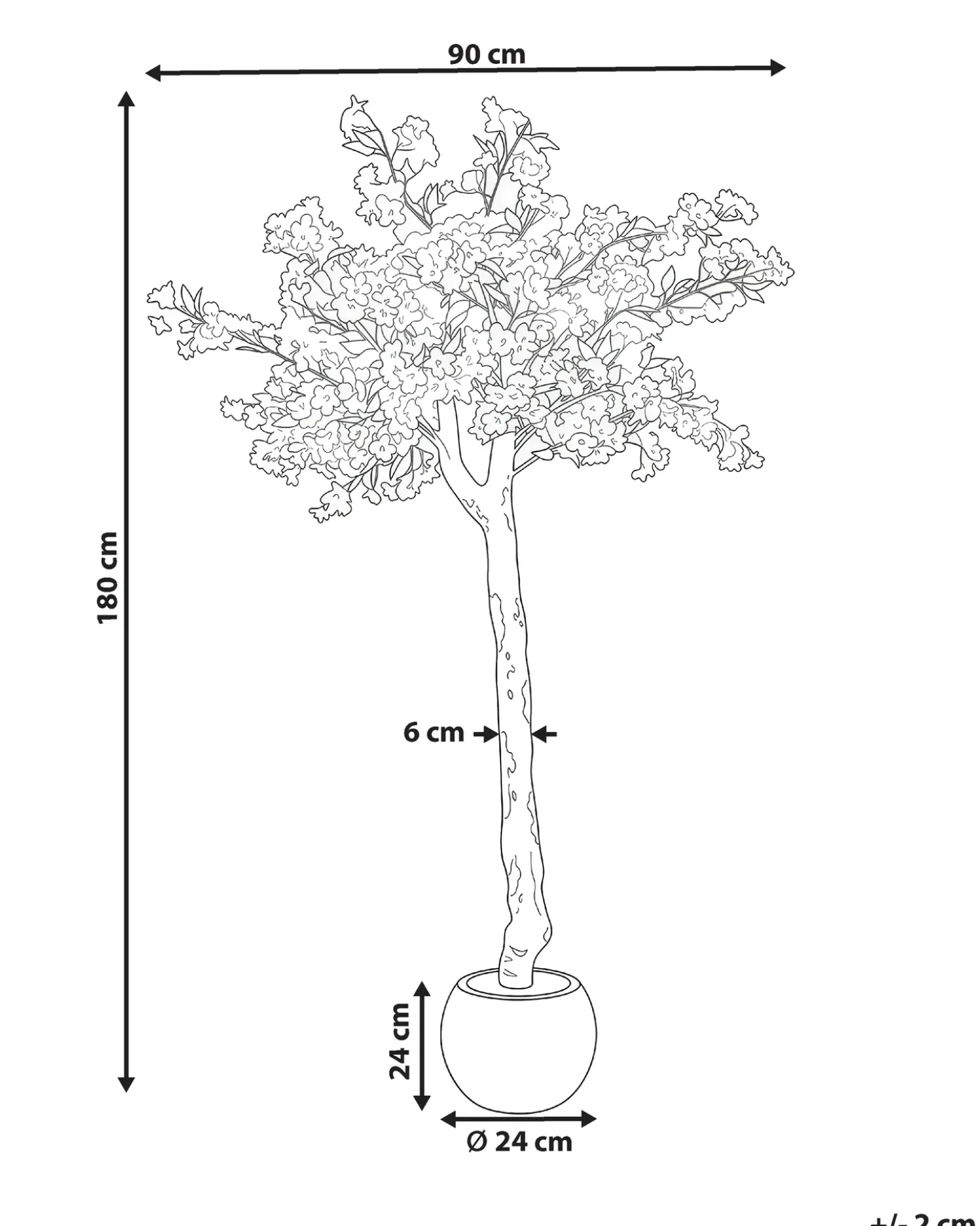 Pianta artificiale CHERRY TREE 180 cm Bianco