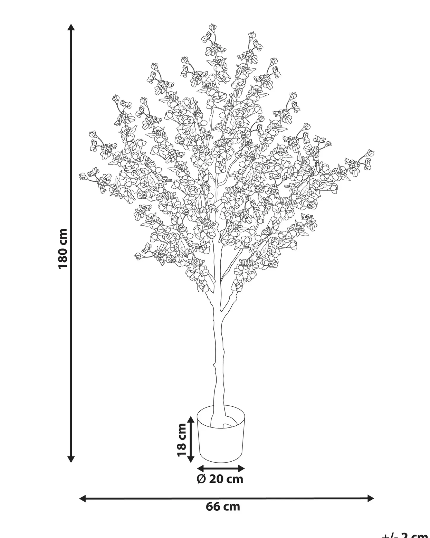 Pianta artificiale CHERRY TREE 180 cm Rosa