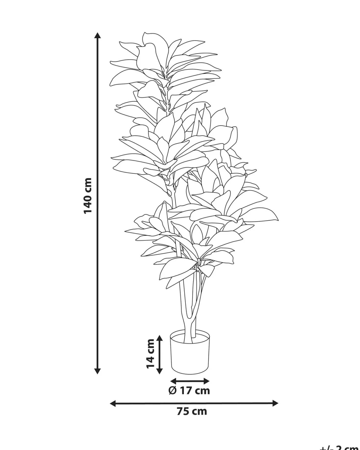Pianta artificiale CODIAEUM 140 cm Verde