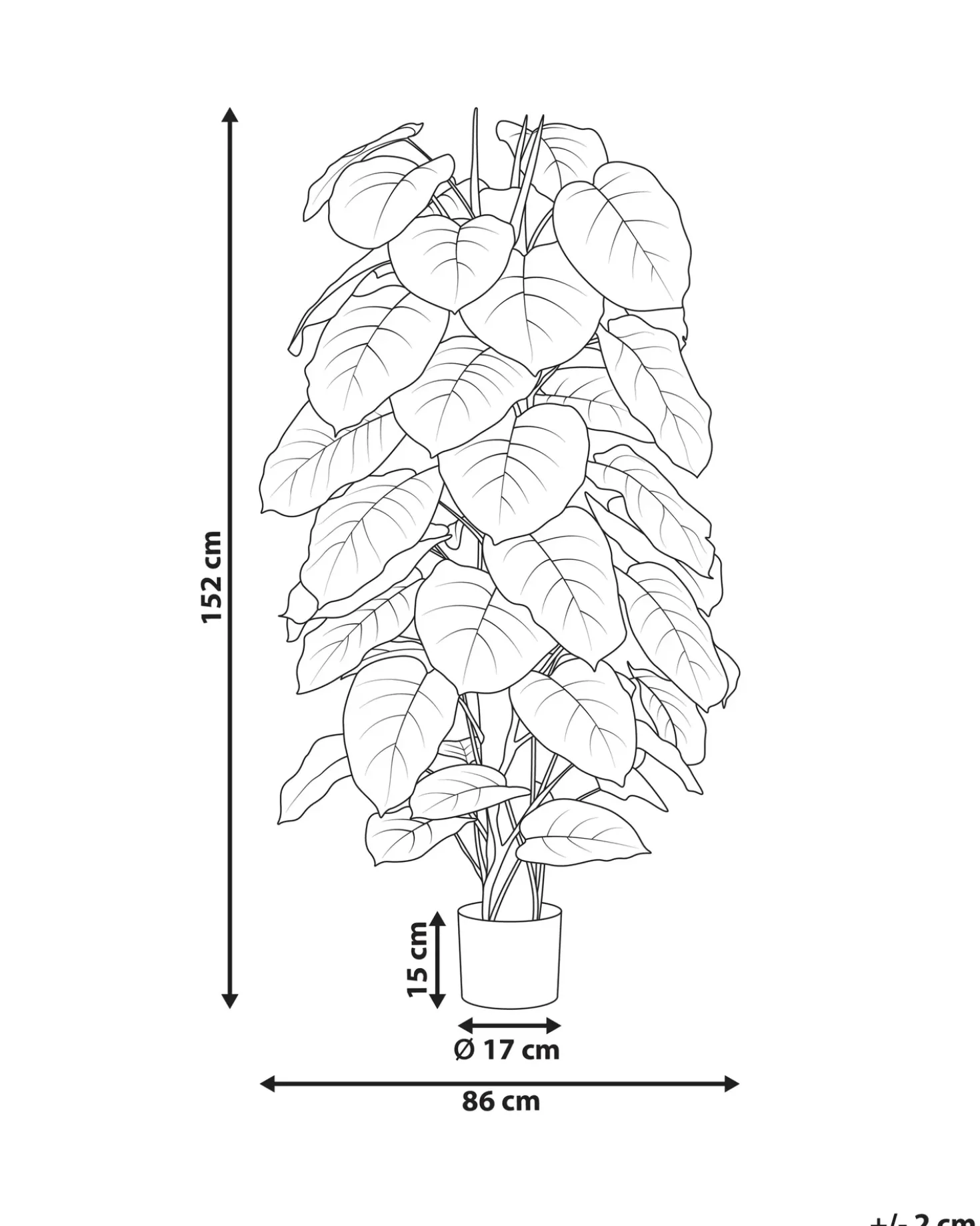 Pianta artificiale DIEFFENBACHIA 152 cm Verde