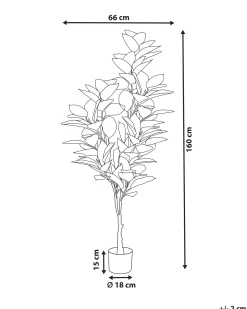 Pianta artificiale FICUS ELASTICA 160 cm Verde