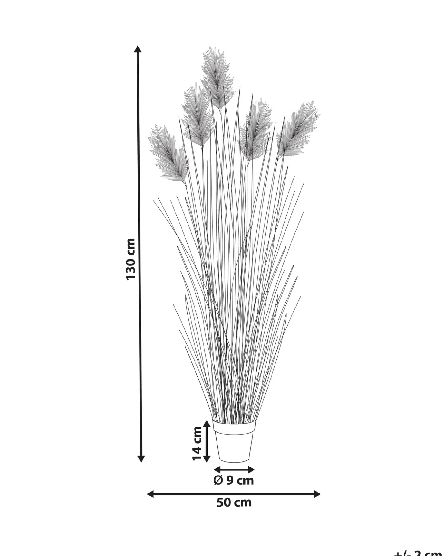Pianta artificiale PAMPAS GRASS 130 cm Verde
