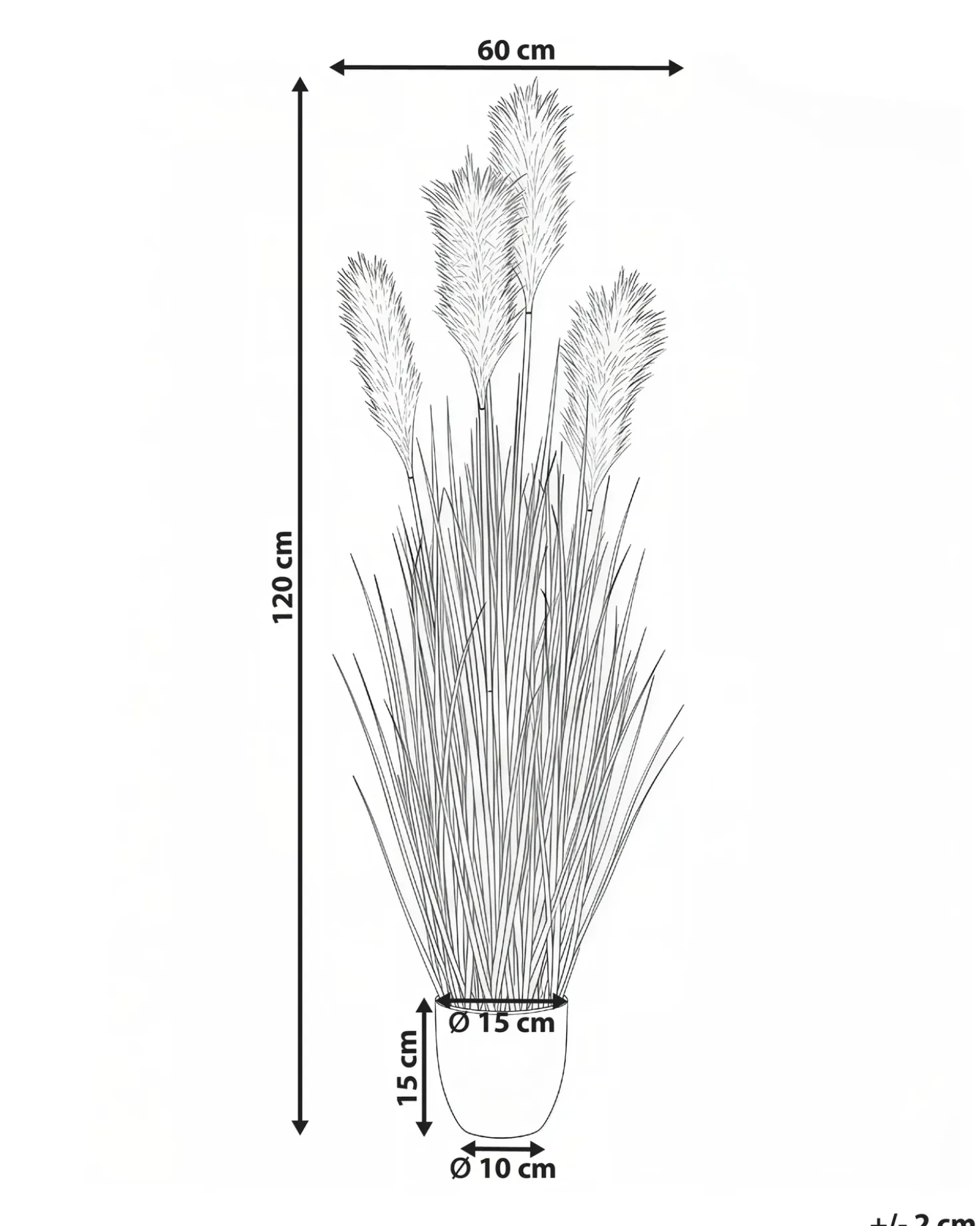 Pianta artificiale PAMPAS GRASS 120 cm Verde