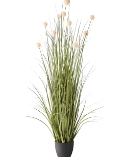 Pianta artificiale POMPOM GRASS 120 cm Verde