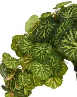 Pianta artificiale sospesa in vaso STRAWBERRY BEGONIA 37 cm Verde