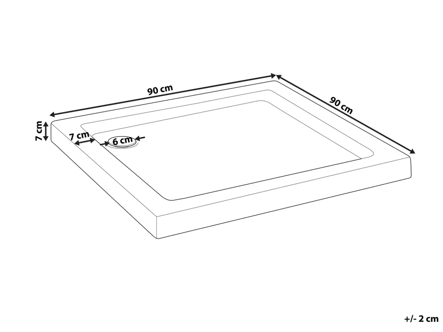 Piatto doccia AMPAY 90 x 90 x 7 cm Bianco