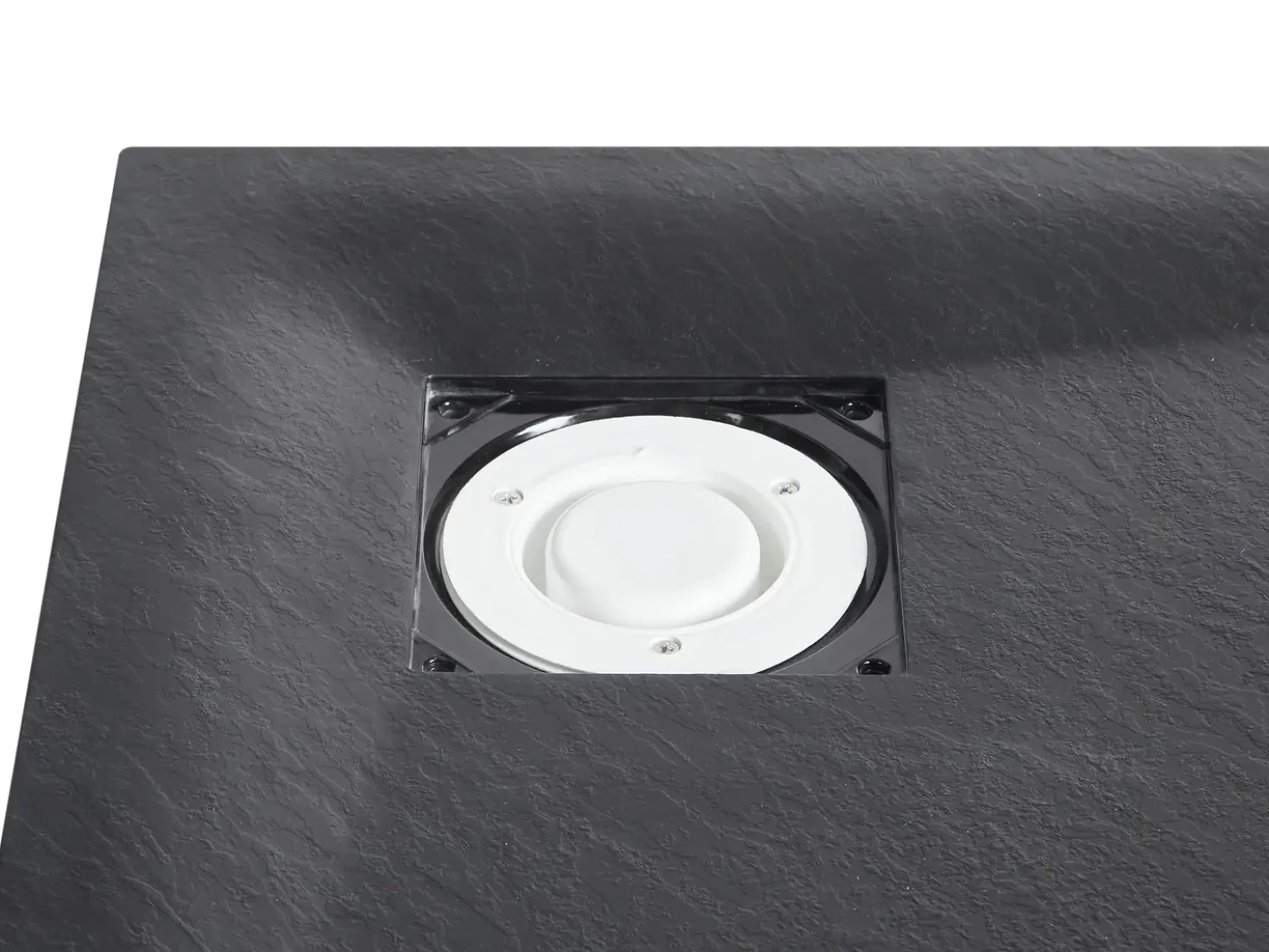 Piatto doccia PARON 80 x 80 x 3 cm Nero