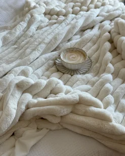 Piumone RAKYA Finta pelliccia 150 x 200 cm Bianco