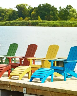 Poggiapiedi da giardino ADIRONDACK Blu