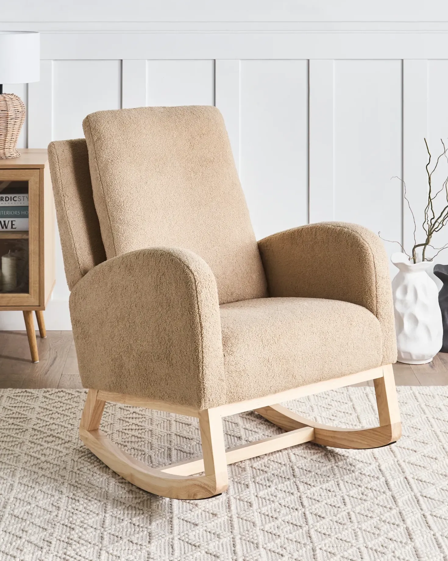 Poltrona a dondolo ALSTA Bouclé Beige