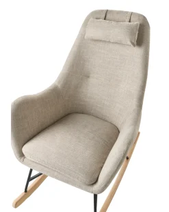 Poltrona a dondolo ARRIE Tessuto Beige chiaro