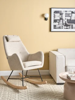 Poltrona a dondolo ARRIE Tessuto Beige chiaro