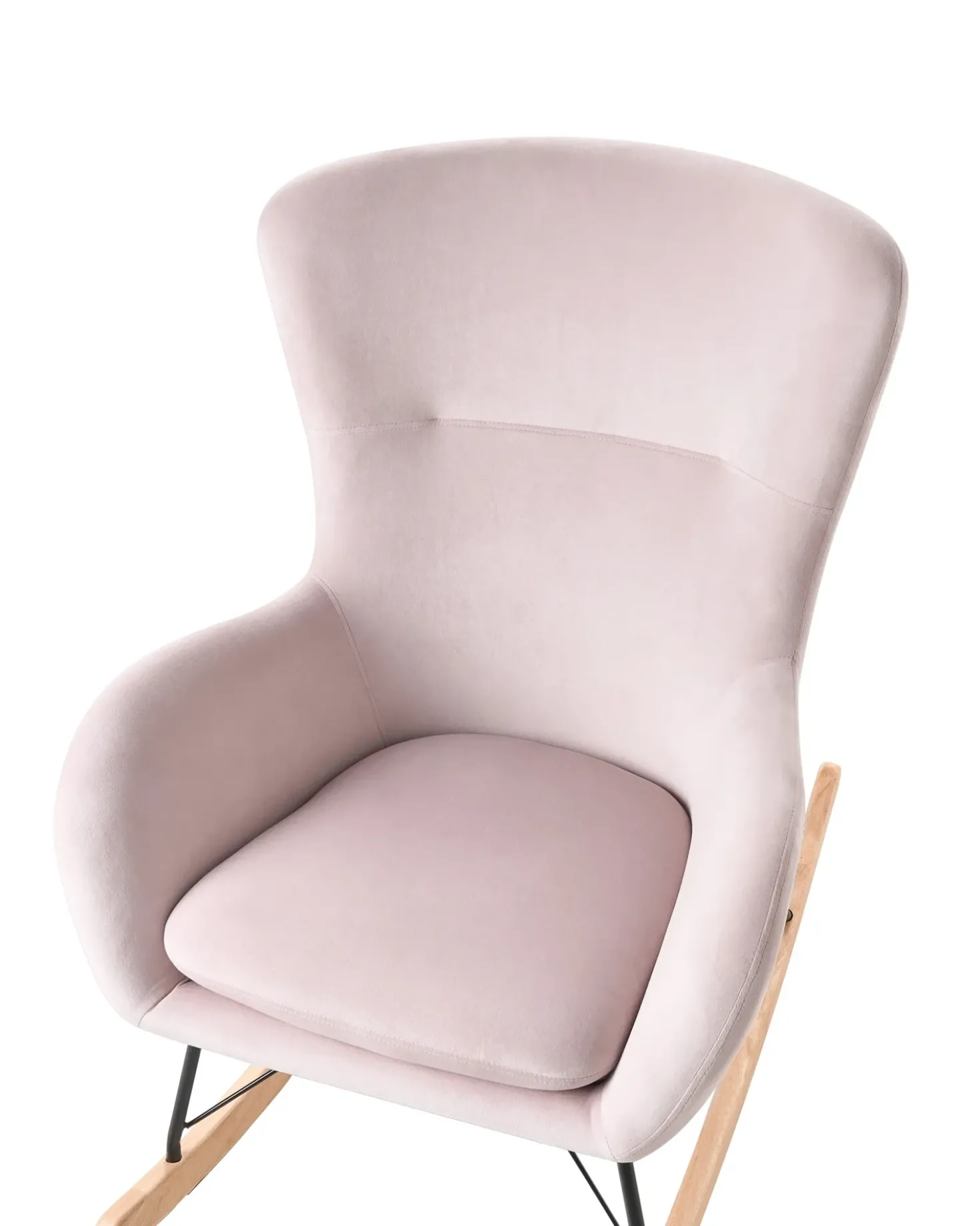 Poltrona a dondolo ELLAN Velluto Rosa