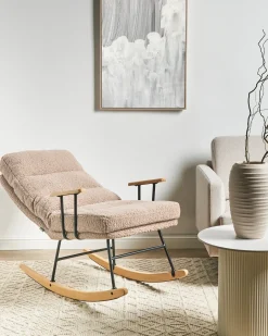 Poltrona a dondolo ESKELIN Bouclé Beige