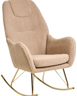 Poltrona a dondolo GULSELE Bouclé Beige