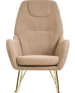 Poltrona a dondolo GULSELE Bouclé Beige