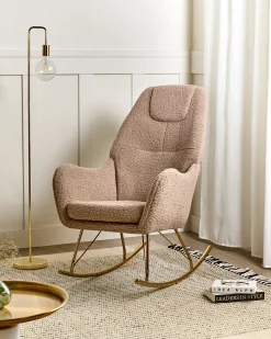 Poltrona a dondolo GULSELE Bouclé Beige