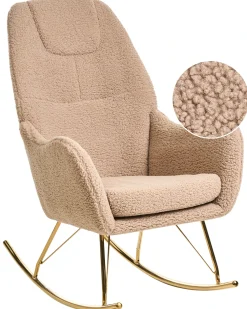 Poltrona a dondolo GULSELE Bouclé Beige