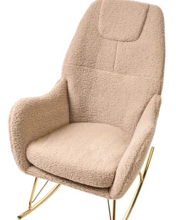 Poltrona a dondolo GULSELE Bouclé Beige