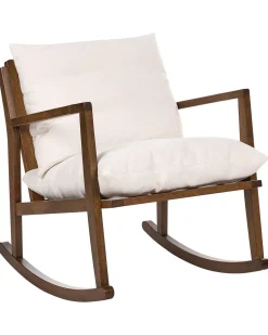 Poltrona a dondolo KJEVIK Legno Marrone/Beige chiaro