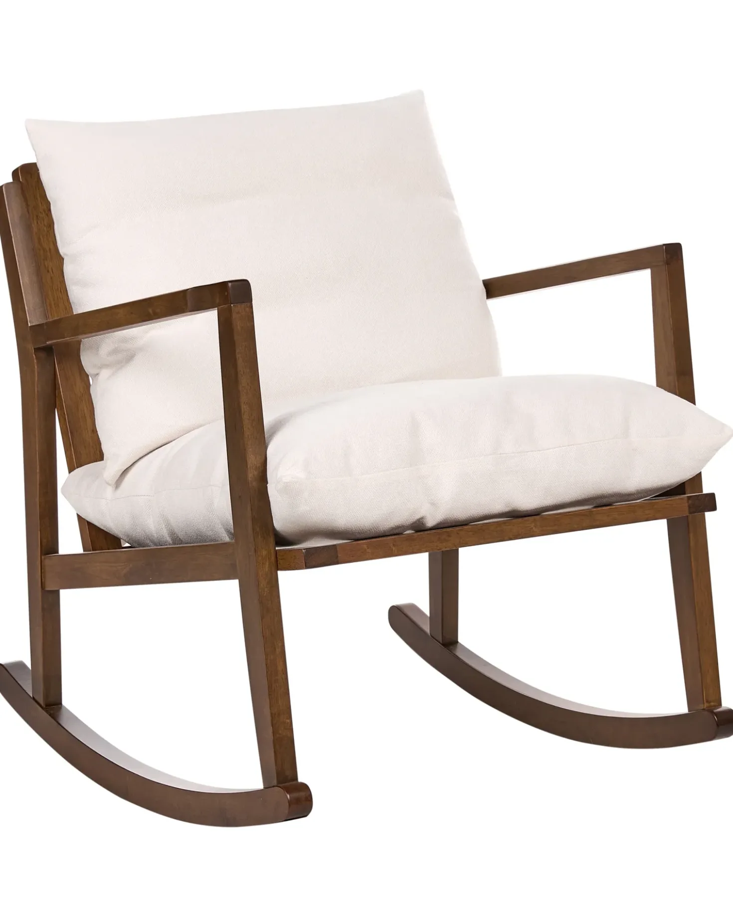 Poltrona a dondolo KJEVIK Legno Marrone/Beige chiaro