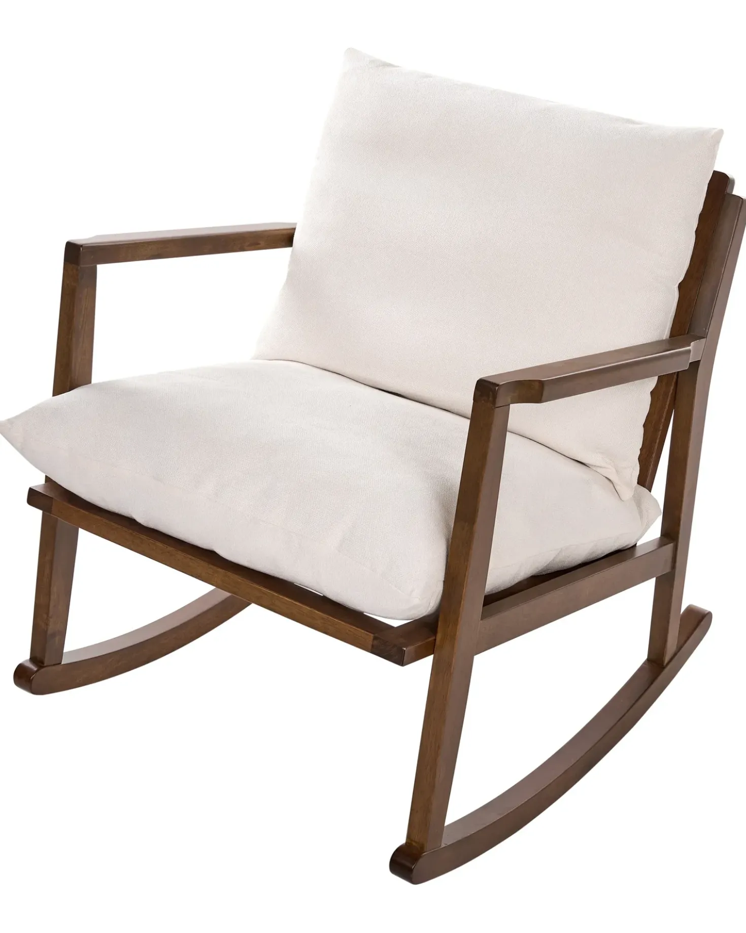 Poltrona a dondolo KJEVIK Legno Marrone/Beige chiaro