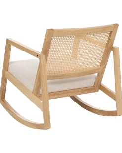Poltrona a dondolo LEIDY Legno Marrone chiaro/Beige chiaro