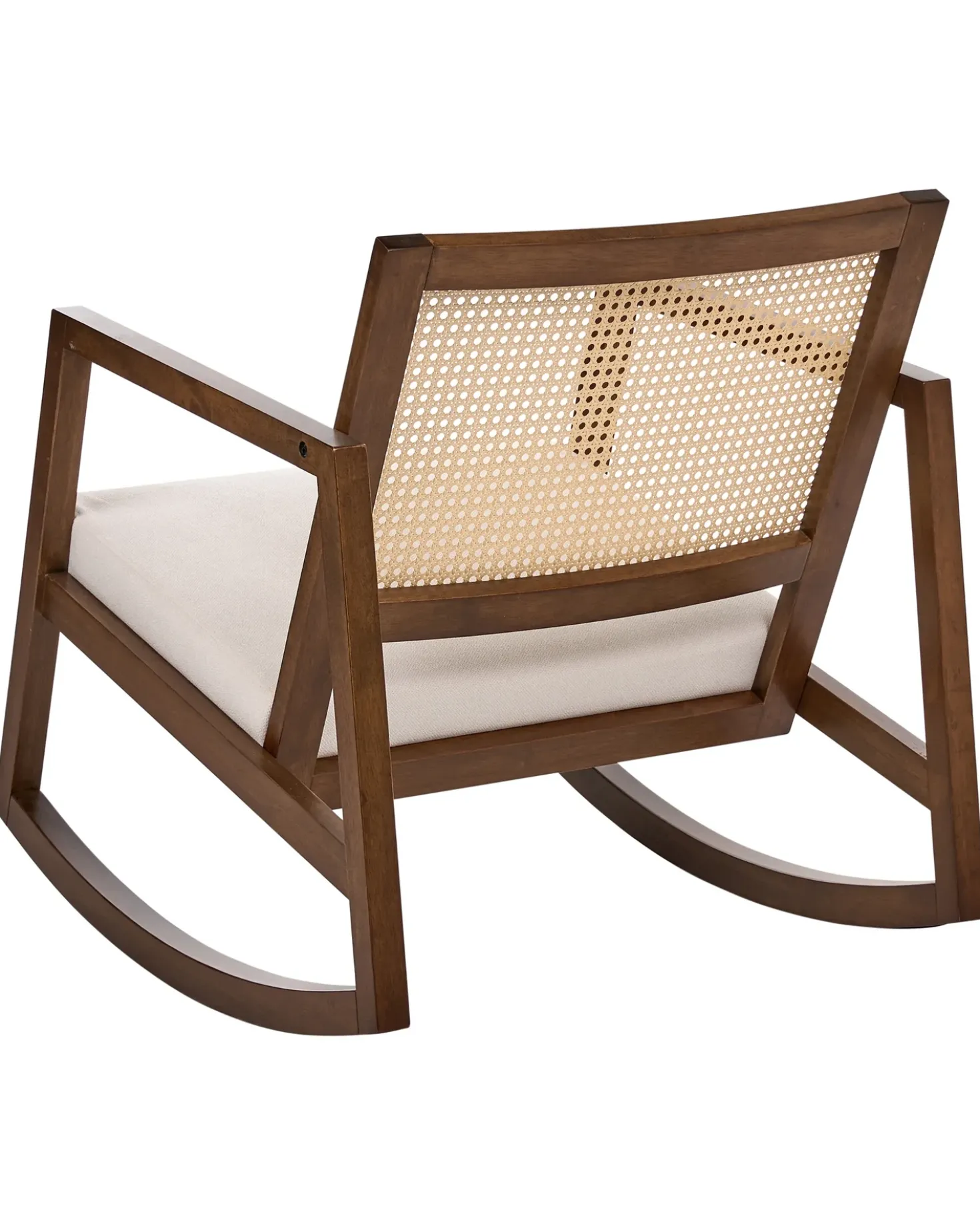 Poltrona a dondolo LEIDY Legno Marrone/Beige chiaro