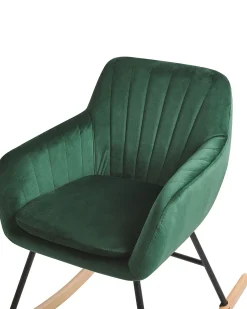 Poltrona a dondolo LIARUM Velluto Verde smeraldo