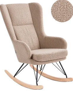 Poltrona a dondolo LUOMA Bouclé Beige
