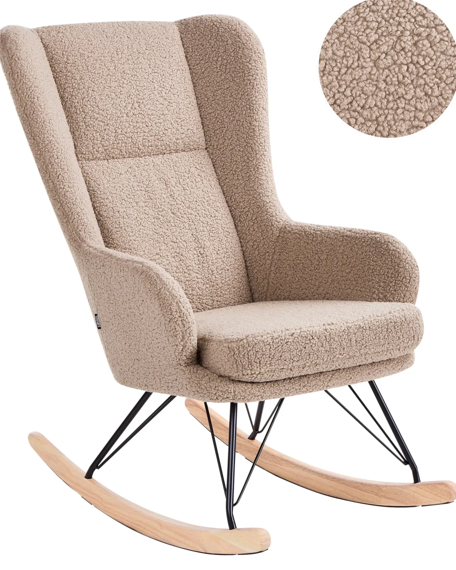 Poltrona a dondolo LUOMA Bouclé Beige