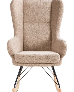 Poltrona a dondolo LUOMA Bouclé Beige