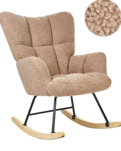 Poltrona a dondolo OULU Bouclé Beige sabbia