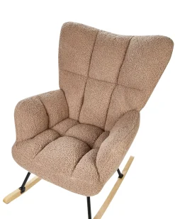 Poltrona a dondolo OULU Bouclé Beige sabbia