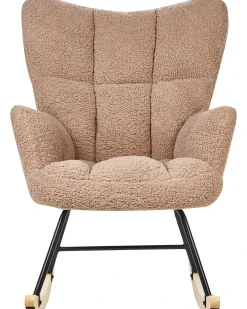 Poltrona a dondolo OULU Bouclé Beige sabbia