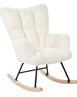 Poltrona a dondolo OULU Bouclé Bianco