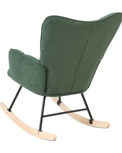 Poltrona a dondolo OULU Tessuto Verde smeraldo