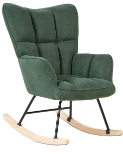 Poltrona a dondolo OULU Tessuto Verde smeraldo
