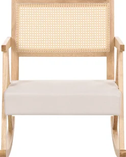Poltrona a dondolo RYA Legno Marrone chiaro/Beige chiaro